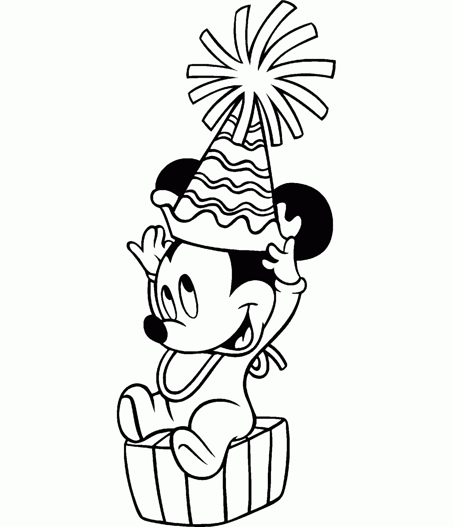 Dibujo de Cumpleaños de Mickey para colorear. Dibujos infantiles de ...