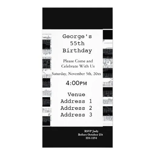 Cumpleaños de las notas musicales tarjetas fotograficas | Zazzle