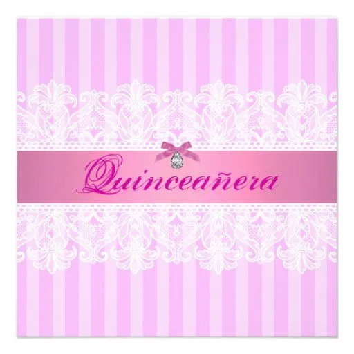 El cumpleaños rosado y blanco de Quinceanera de la Invitación de ...