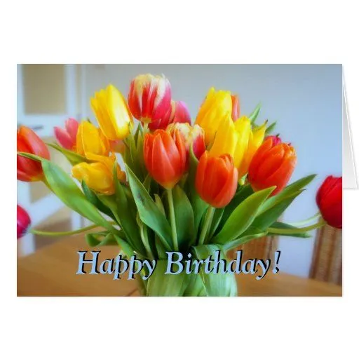 Cumpleaños del tulipán felicitacion | Zazzle