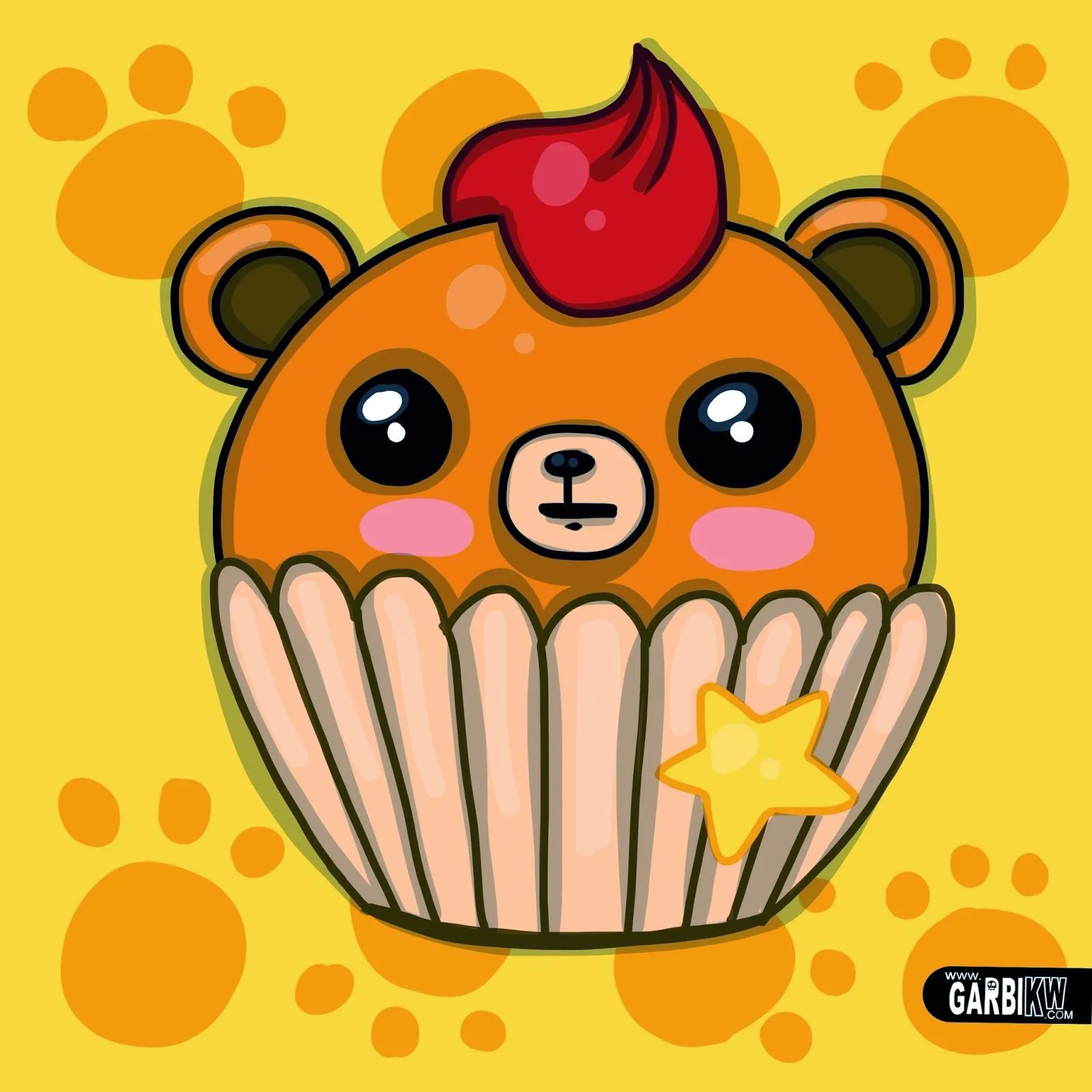 Cupcake en forma de oso de peluche - Cómo dibujar Kawaii by Garbi ...