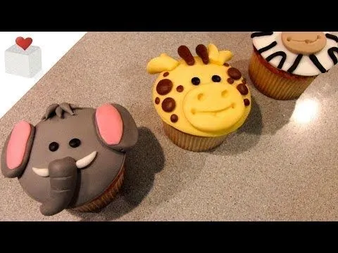 Cómo hacer Cupcakes Animales de la Selva (elefante, jirafa y cebra ...