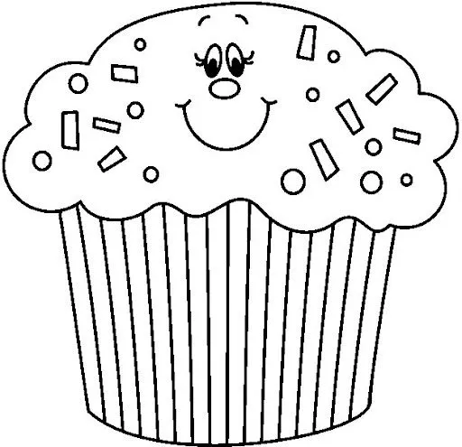 Cupcakes en dibujos para colorear - Imagui