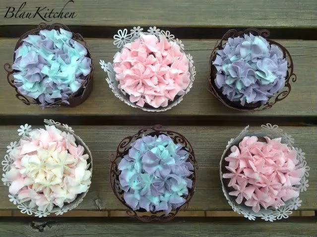 Cómo hacer Cupcakes, segunda entrega y Cupcakes Hortensia con ...