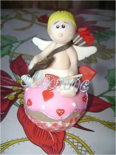 CUPIDO EN CUPCAKE | San Valentín pasta flexible | Pinterest