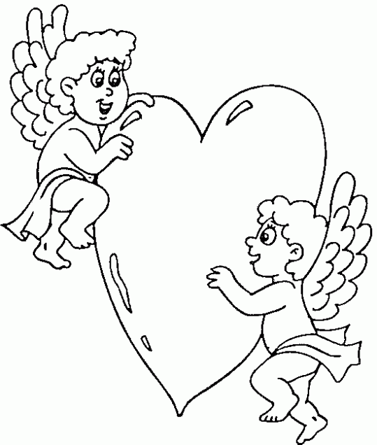 Cupido de San Valentín para Colorear | Dibujos para Niños