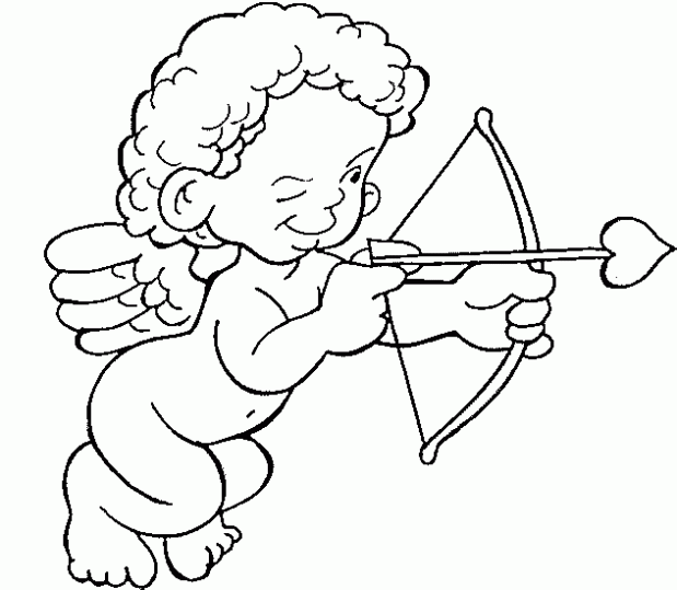 Cupido de San Valentín para Colorear | Dibujos para Niños