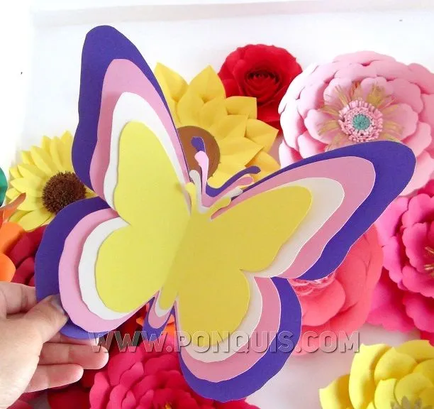 Cupón para descargar Gratis Moldes DE MARIPOSITAS DECORATIVAS EN PDF -  FLORES DE PAPEL