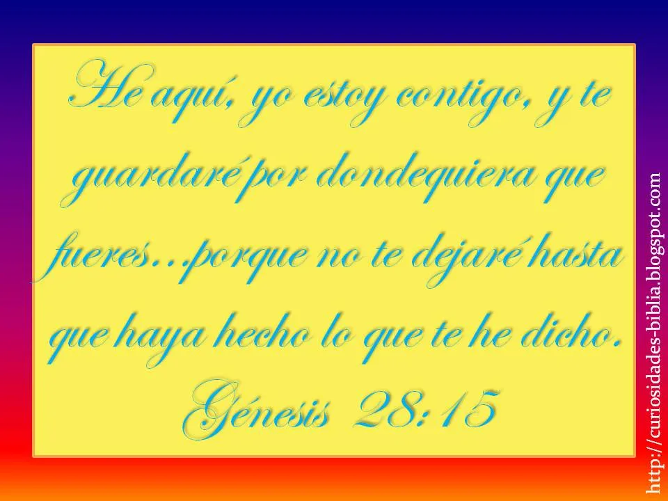 Curiosidades Bíblicas...: Promesa de Dios #14: GENESIS 28: