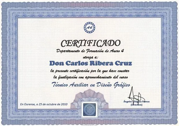 Curso de Diseño Gráfico: InDesign 12. Certificado de aprovechamiento.