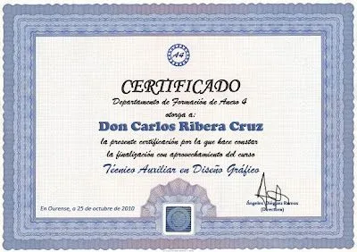 Curso de Diseño Gráfico: InDesign 12. Certificado de aprovechamiento.