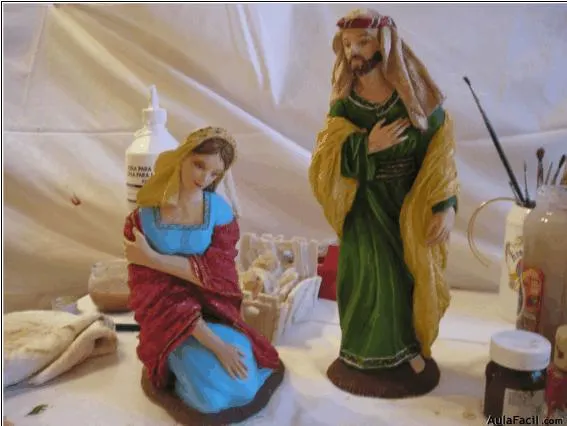 Curso gratis de Pintar Figuras de Belén II - La Virgen y San José ...