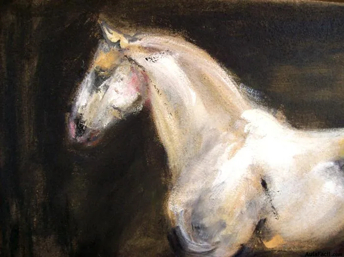 Curso gratis de Pintura de Caballos - Caballo blanco en técnica ...