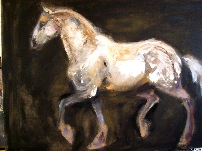 Curso gratis de Pintura de Caballos - Caballo blanco en técnica ...