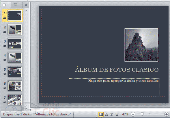 Curso gratis de PowerPoint 2010. aulaClic. 1 - Entorno y primeros ...