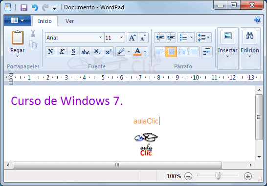 Curso gratis de Windows 7. aulaClic. 7 - Aplicaciones incluidas en ...