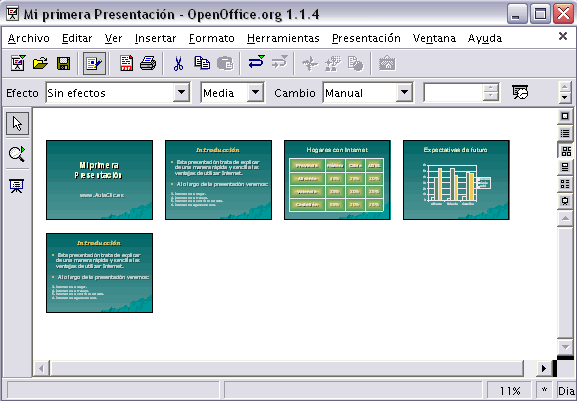 Curso de OpenOffice. Gratis. Tema 17 Trabajar con diapositivas
