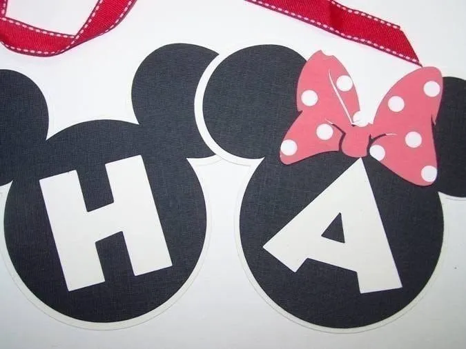 Custom Mickey or Minnie Mouse Birthday Banner by TheBirthdayHouse