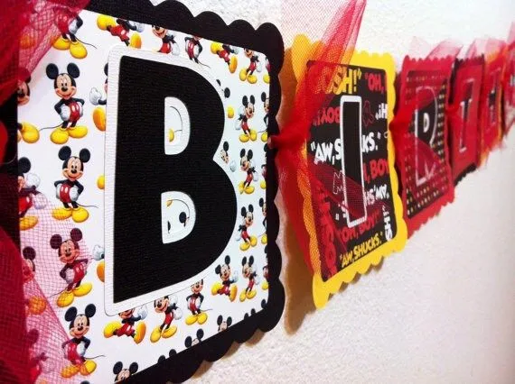 Custom order megan Mickey Mouse Birthday Banner And by PartyHouse