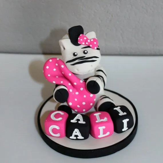 Custom Zebra Cake Topper for Birthday or Baby Shower by carlyace