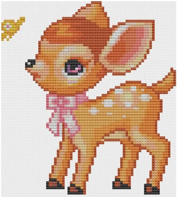 Cute Bambi Cross Stitch Pattern PDF by NostalgicLacquer on Etsy