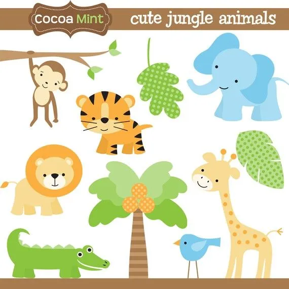 Cute Jungle Animals Clip Art