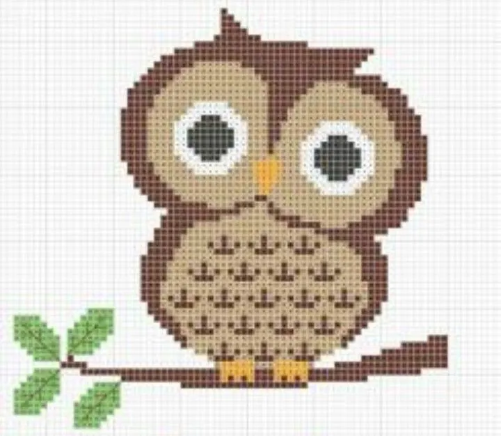 Cute owl, easy cross stitch pattern! | Art For kids | Pinterest