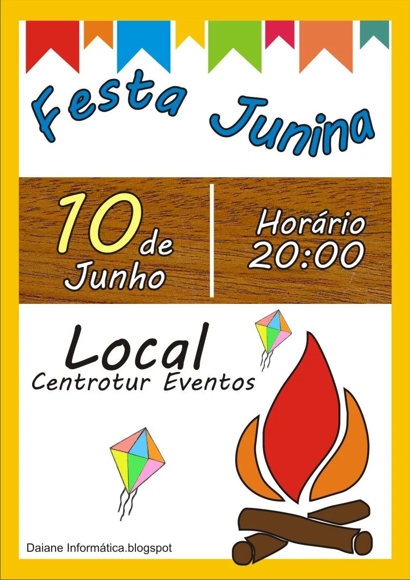 Daiane - Professora de informática: Cartaz Festa Junina