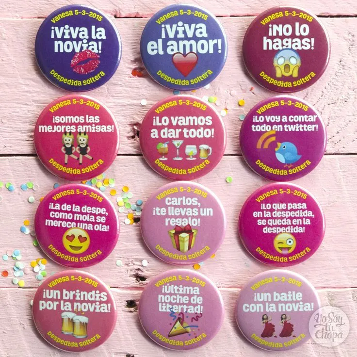 Dale un toque divertido a tu despedida con nuestras chapas! Totalmente  personalizables. | Despedida de soltera, Despedida, Soltero