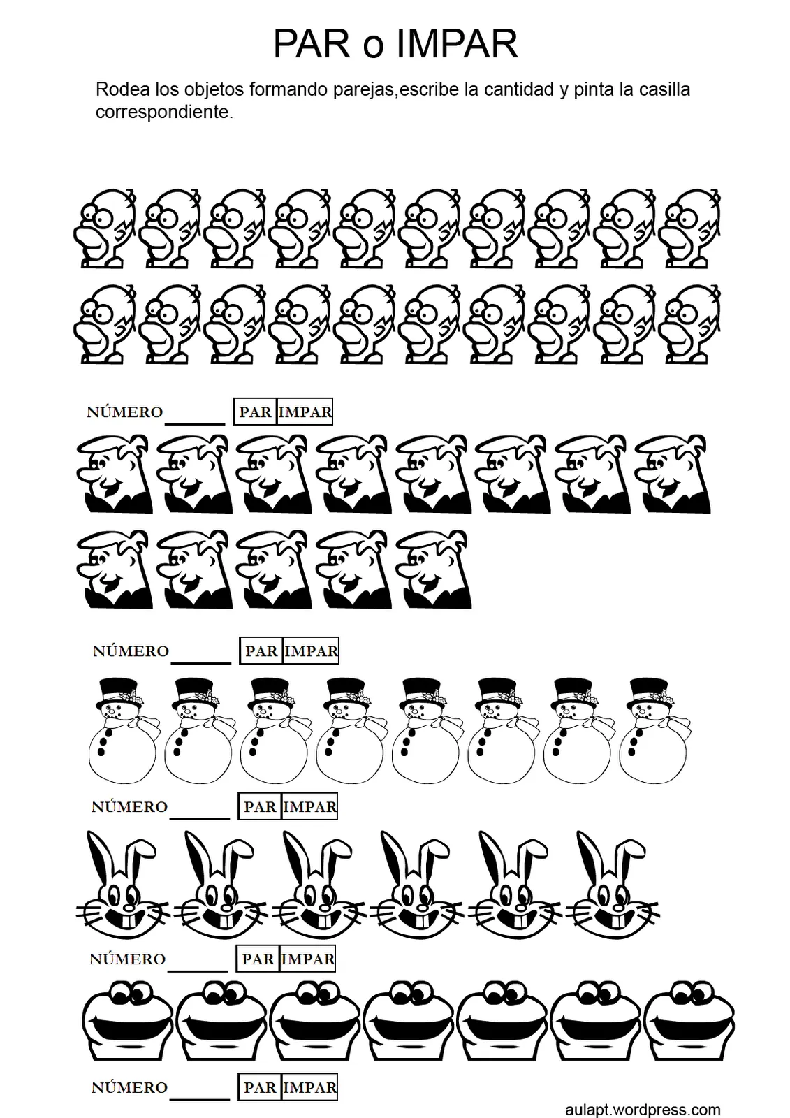 Ejercicios con numeros del 1 al 10 - Imagui