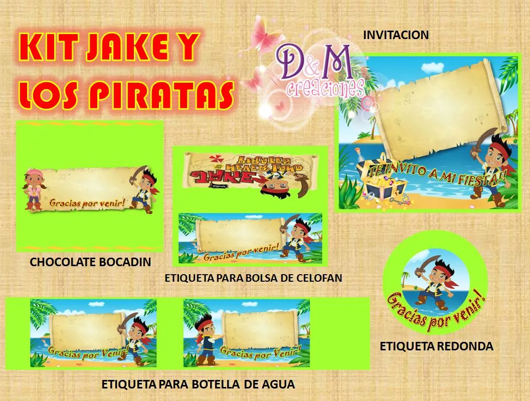 D&M CREACIONES: KIT IMPRIMIBLE "JAKE Y LOS PIRATAS"