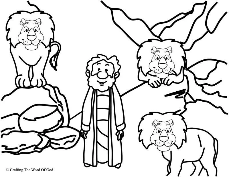 Daniel En El Foso De Los Leones- Pagina De Colorear | Lecciones de biblia  para preescolar, Daniel y los leones, Artesanías de historia de la biblia