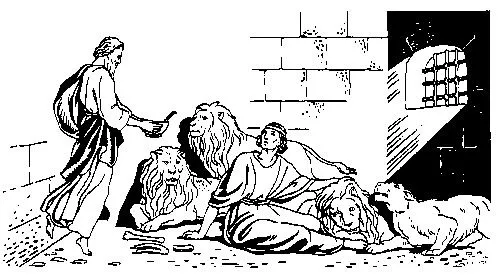 Daniel en el foso de los leones para pintar y colorear - Imagui