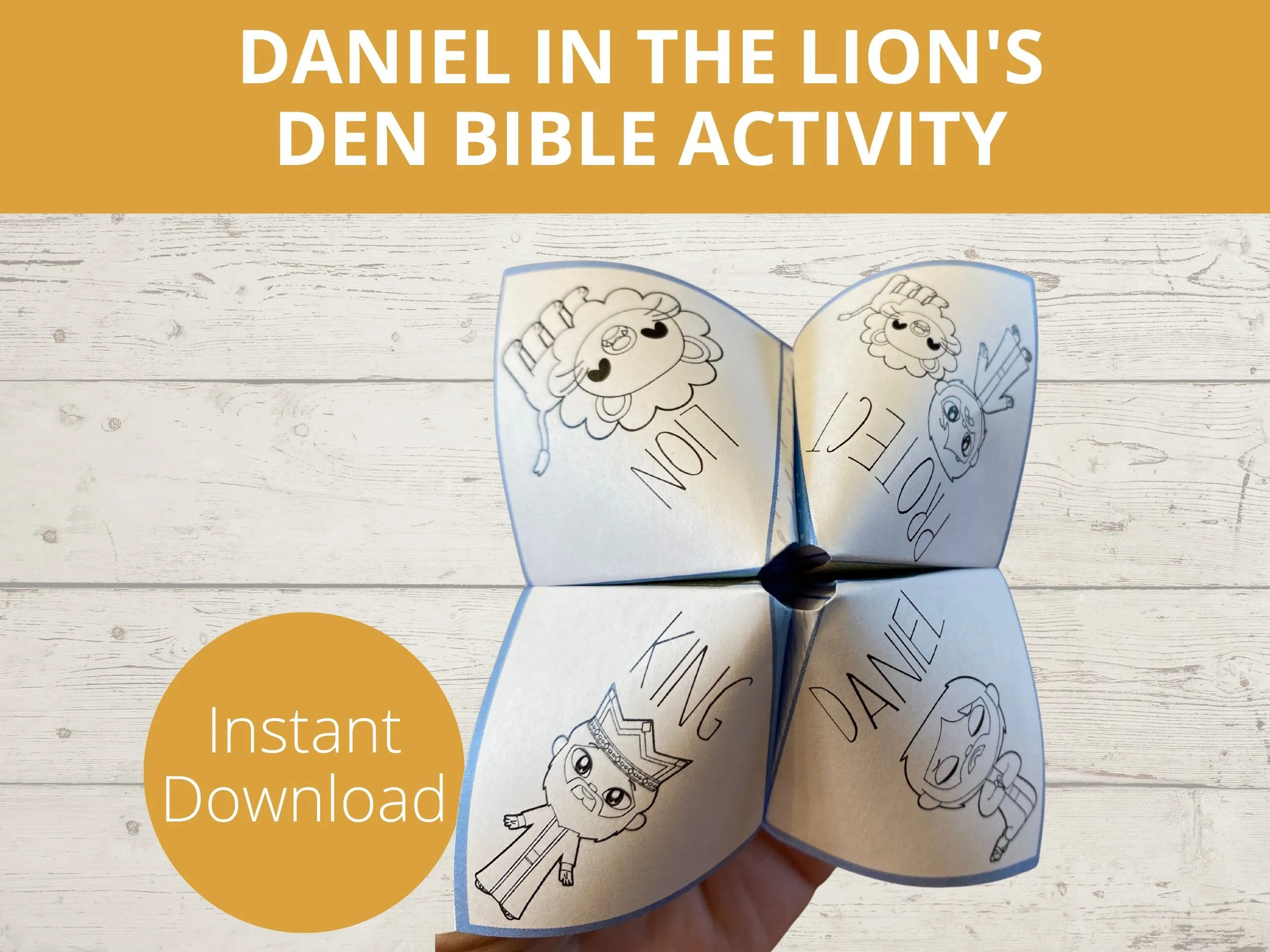 Daniel in the Lion's Den Bible Story Activity Sunday School Craft Printable  Paper Craft Fortune Teller Cootie Catcher A4 Size - Etsy Canada