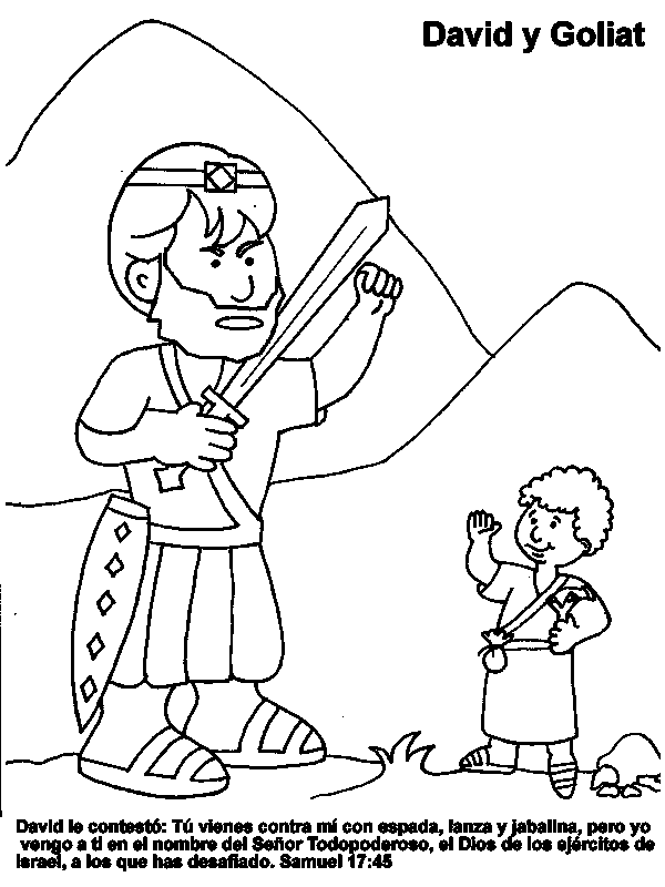 DAVID Y GOLIAT Colouring Pages