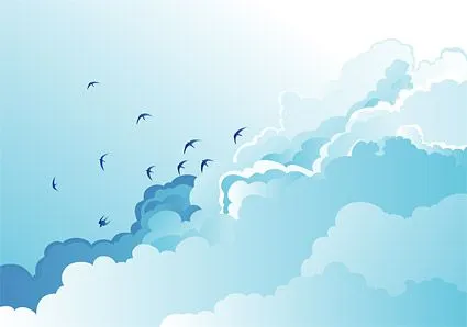 Dayan vector azul cielo y las nubes blancas Free Download