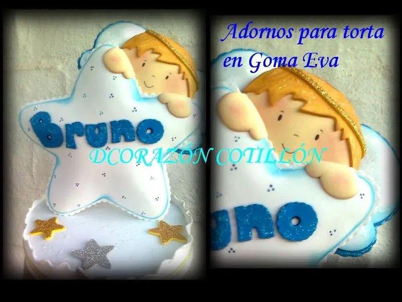 DCoRaZóN ArteSaNíaS: ANGELITO EN GOMA EVA..Para una torta de Bautismo