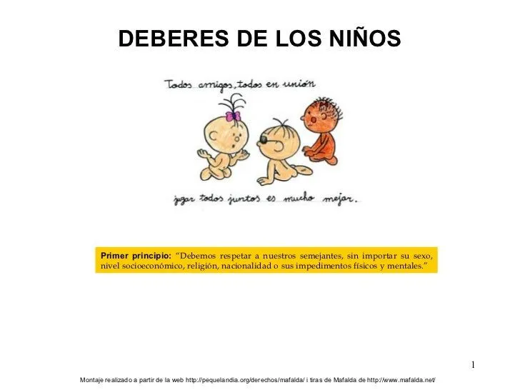 Deberes de los ninos