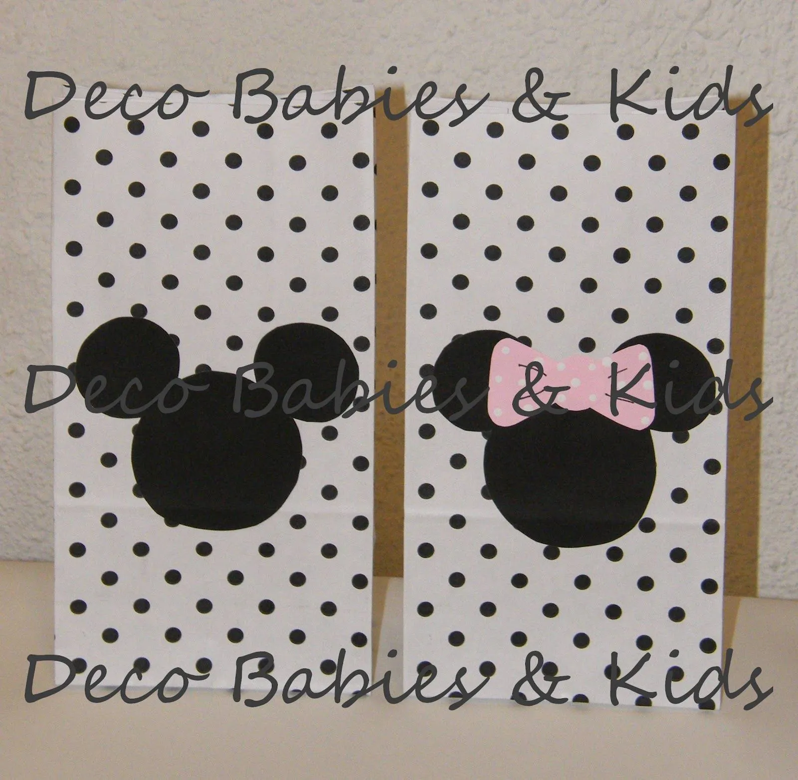 Deco Babies & Kids: Bolsitas golosineras Siluetas Mickey y Minnie