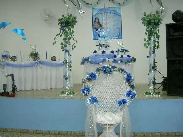 Decoracion 15 años con el tema delfines