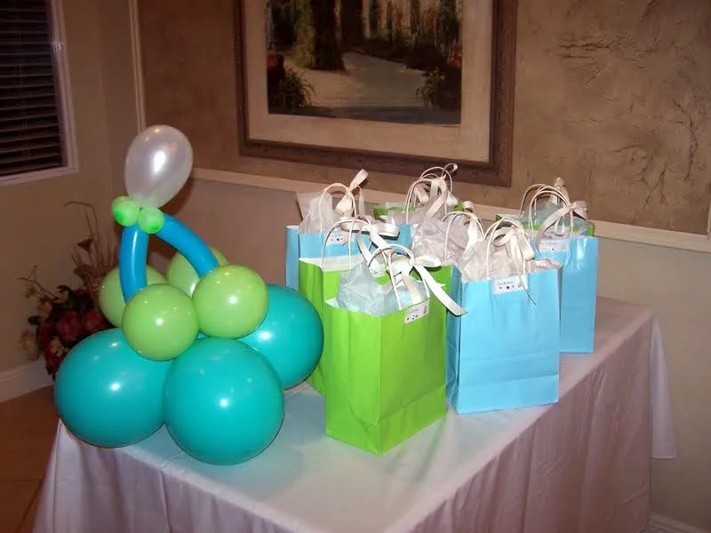 Decoración de Baby Shower de color Azul y Verde : Baby Shower Fiestas