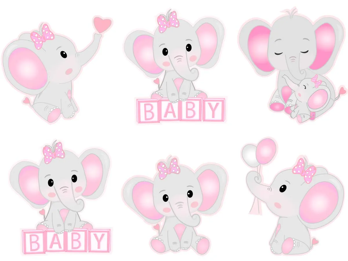 Decoración de baby shower de elefante rosa para bebé niña : Amazon.com.mx:  Bebé