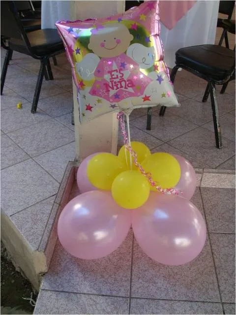 Adornos para baby shower de niña con globos - Imagui