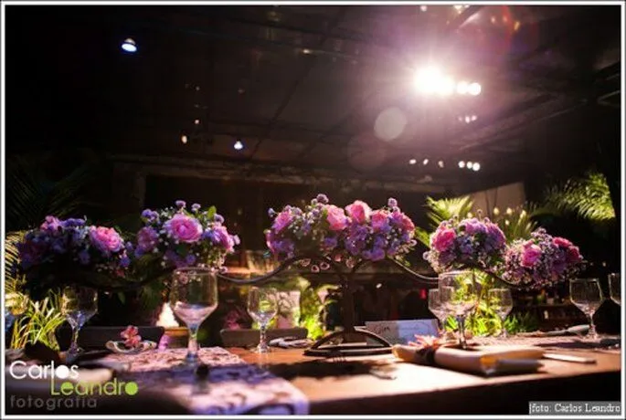 Decoración de boda en color morado y rosa, combinación favorita de ...