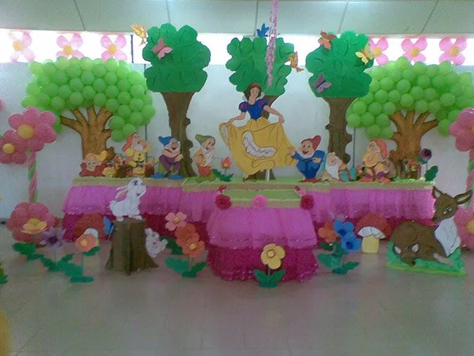 Decoración para fiestas infantiles de blanca nieves - Imagui
