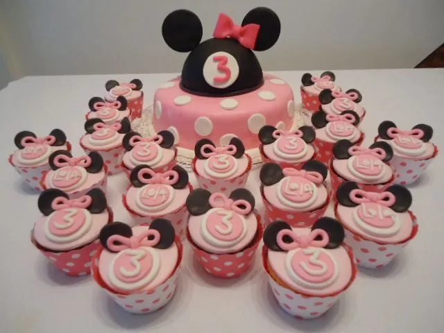 Decoración de cupcakes de Minnie - Imagui