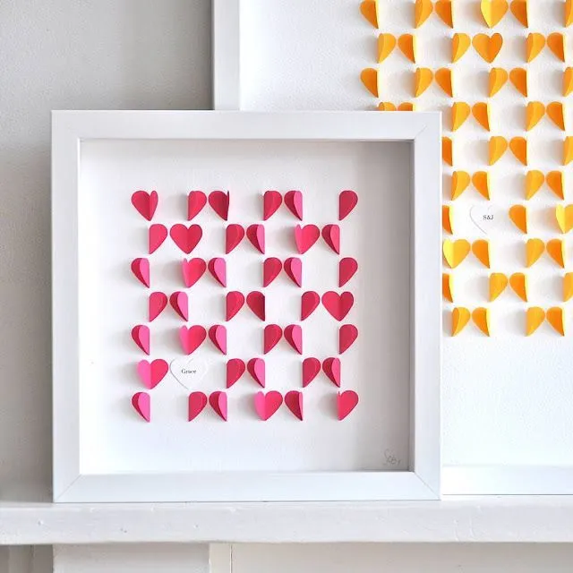 DECORACION FACIL: MANUALIDADES: CUADROS CON CORAZONES DE PAPEL ...