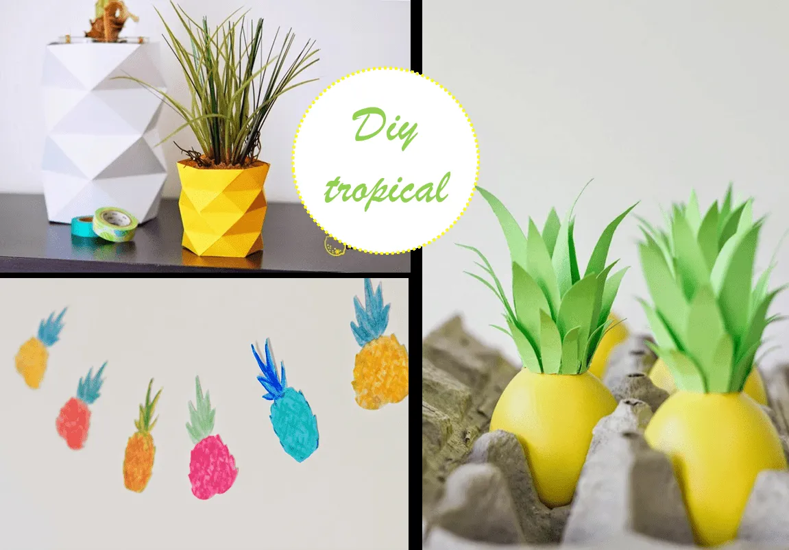 DECORACION FACIL: TRES TUTORIALES PARA DECORAR CON PIÑAS TROPICALES