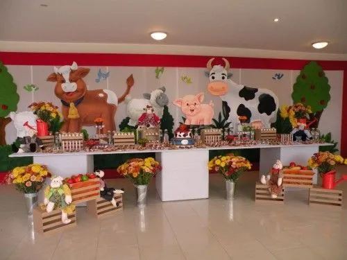 Decoración de fiesta de animales dela granja - Imagui