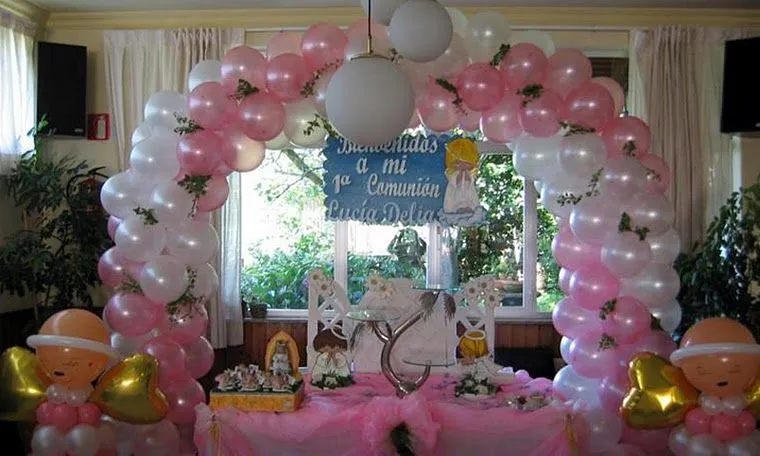 Decoraciónes con globos para primera comunión - Imagui